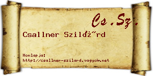 Csallner Szilárd névjegykártya